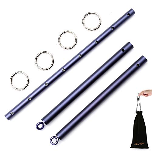 EXREIZST Purple Blue Adjustable Expandable Spreader Bar Set Sports Exercise Fitness Training Kit