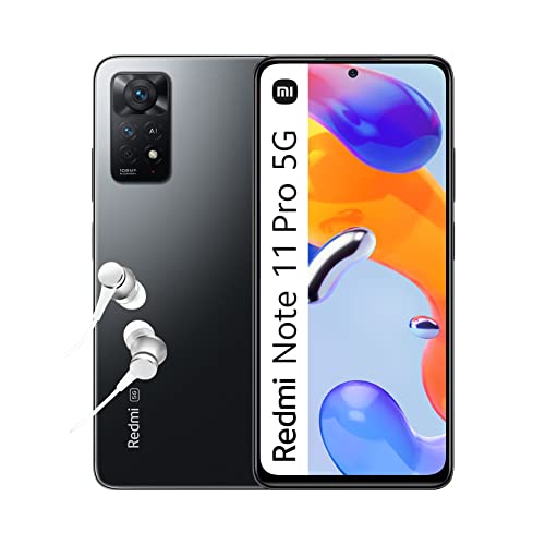 Xiaomi Redmi Note 11 Pro 5G - 6+128GB スマートフォン、6.67インチ 120Hz FHD+ AMOLED スクリーン、Snapdragon 695、108MP+8MP+2MP AI トリプルカメラ、5000mAh、グラファイトグレー (ES バージョン + 3 年保証)