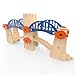Wooden Train Track Accessories Build & Play Construction Set 90 PCS Ultimate Elevated Railway STEM Toys Track Expansion Pack Ascending Tracks Risers Bridges Tunnel Stop Go Gate Compatible Thomas Brio