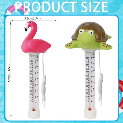Miniatura 2 de Aungcsh 2 Stück Termómetro Piscina, Dibujos Animados Termómetro Piscina Flotante, Apto Para Piscinas Interiores Y Exteriores, Acuarios Y Peceras Verde