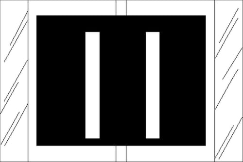 Tabbies Original COL'R'TAB 82000 Series Alpha Labels, Black, "I", 1"H x 1-1/2"W, Heavy Duty & Fade-Resistant, Made in the USA, 100 Labels/Pack