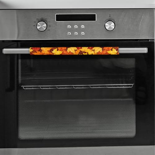 Image of Pardick Refrigerator Door Handle Covers Set of 2, Fall Maple Leaf Fridge Handle Covers Appliance Handle Covers Protector for Microwave Oven Stove Dishwasher, Keep Your Kitchen Appliance Clean