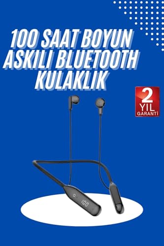 Dijital Göstergeli Boyun Askılı Kablolu Bluetooth Kulaklık, 100 Saat