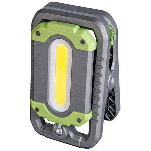 PowerSmith LED Rechargeable Work Light 1000 LM Clamp Light Magnetic Clip, Hook, Keyhole Slot, USB Output for Charging Mobile Devices (PWLR010CM)