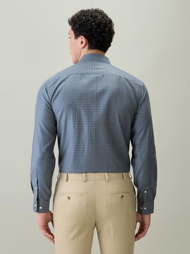 Image of Park Avenue Men Regular Fit Structure Pattern Cotton Polyester Blend Semi Cutaway Collar Full Sleeve Formal Shirt