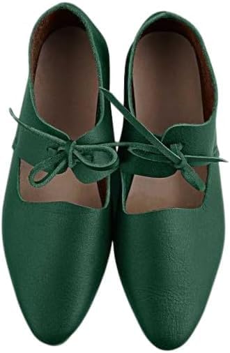 Medieval Renaissance Latchet Shoes Handcrafted 15th Century Leather Footwear for Women