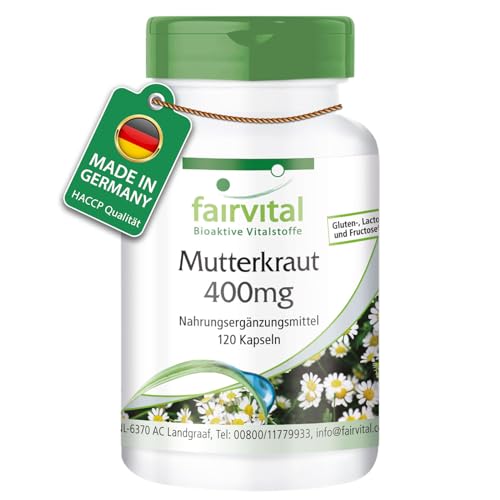 fairvital Mutterkraut 400 mg, 120 Kapseln für 4 Monate, Tanacetum parthenium, Feverfew, 100% vegan...