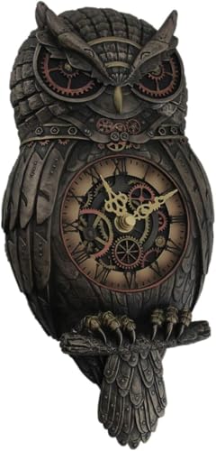 Horloge murale chouette Veronese Design à pendule finition bronze - 5