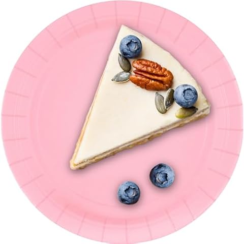 CUSINIUM 25 Pack Classic Pink Dessert Plates Cover