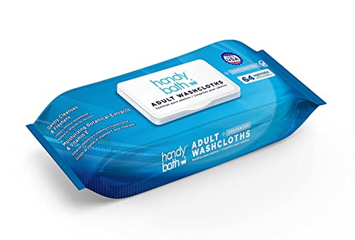 Handybath Paños de incontinencia para adultos con aroma fresco para el cuidado de personas mayores o actividades al aire libre, toallas extragrandes de 12 x 9 pulgadas, toallitas de limpieza personal