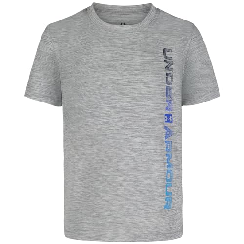 Image of Under Armour Boys Short Sleeve Wordmark Graphic T-Shirt, Lightweight & Breathable, Relaxed Fit