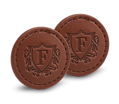 CybGene Golf Ball Markers (Tan, Set of 2) - Golf Gifts for Men - Golf Accessories Leather Golf Markers - F
