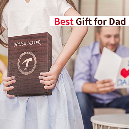 Cigar Humidor Box, Handmade Cedar Wood Humidor With Hygrometer Humidifier And Divider Glass Top Desktop Humidifier Storage Box Father's Day Valentine's Day Christmas Gift For Men (20-25 Cigars) #TOP6