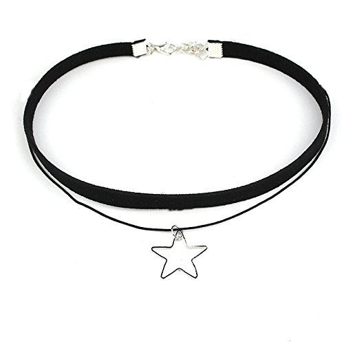 Conjunto de colar feminino de veludo com camada dupla e gargantilha com pingente BESTOYARD 6 peças