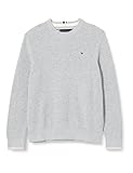  Tommy Hilfiger Structure Crewneck Sweater Jerséis, Light Grey Heather, 16 para Niños