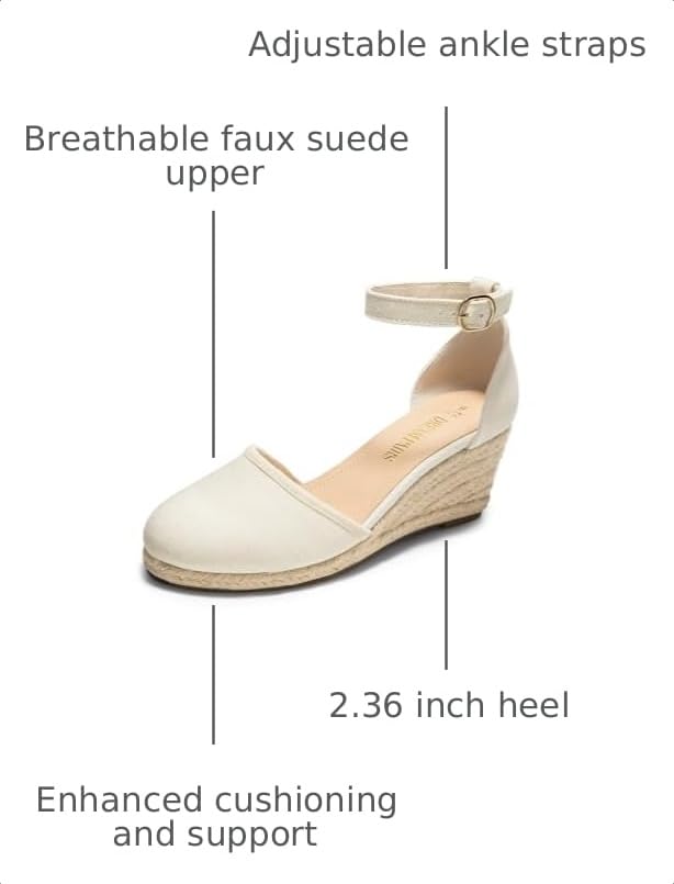 Image of DREAM PAIRS Women's Espadrilles Closed Toe Ankle Strap Dressy Platform Wedge Sandals
