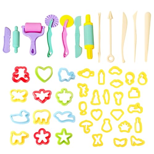 46 PCS Playdough Accessories Set, DIY Travel Playdough Set Portable Play Dough Tools Creative Fun Playdoughs Cutters for Kids, Playdoughs Tools with Cutters for Boys and Girls