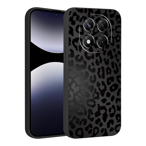 Saqmkil Funda para Xiaomi Redmi Note 14 Pro 5G/Poco X7,Aesthetic Leopardo Dibujos Carcasa Mujer Diseño Case, Suave Silicona TPU Bumper Antichoque Protección Cover para Redmi Note 14 Pro 6,67",Negro 1