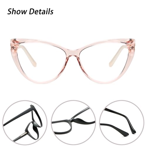 Image of Blue Light Glasses Cateye Women Fake Eyeglasses Anti Eye Strain Computer Glasses Clear Lens