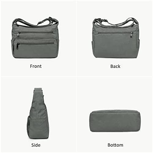 Image of VOLGANIK ROCK RFID Purses for Women Fabric Nylon Multi Pocket Crossbody Bag Ladies Travel Handbag