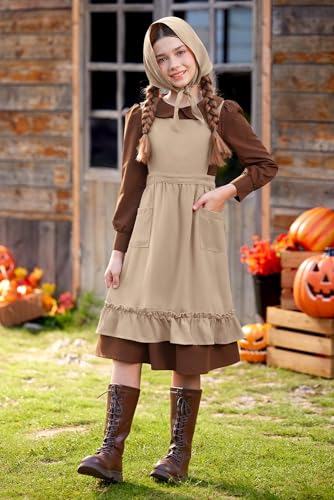Vestido colonial para niñas 3 piezas 6-14 años miniatura 5