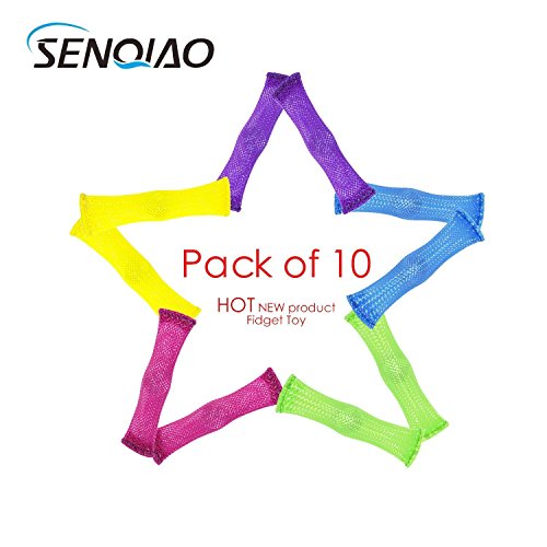 SENQIAO (Pack of 10 ) Fidget Toy BPA-FREE Anti-Stress Improve Concentration and Increase Focus Soothing Marble Fidgets for Children and Adults