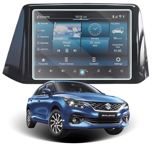 Image of Car Screen Protector for Maruti Suzuki Baleno |2022 - Running| - 9 Inch, Anti-Scratch, Easy Installation, Clear Touchscreen Guard, Infotainment System Protection (Not a Tempered Glass)