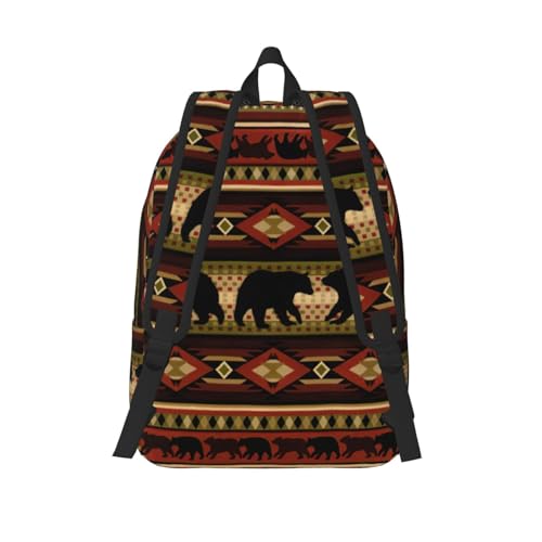 Sac à dos universitaire avec compartiment ordinateur et motif ours - 3