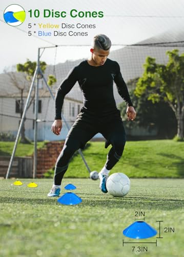Panykoo Speed Agility Training Equipment Set - 20ft Agility Ladder, 12 Disc Cones, Resistance Parachute, 5 Resistance Bands & Carry Bag | Football Soccer Basketball Fitness Drills for Kids Adults - Thumbnail 5