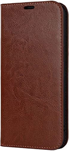Housse iPhone 14 Plus en cuir marron clair aux finitions soignées