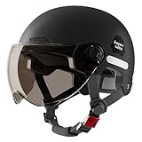 Eoixuqba Motorradhelm Für Herren Und Damen, Helm Motorrad Mit Visier, Scooter Helms Mit Visier, Helms Skateboard Erwachsene, Schutzhelm Mit Visiers Motorrad, Kopfumfang: 45–65 cm