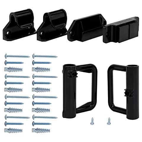 WOMHOM Retractable Baby Gates Replacement Parts Kit (Black) Extra Wide Baby Gate Full Set Wall Mounting Accessories with Brackets Anchors and Screws Retractable Dog Gate Accessories Cover