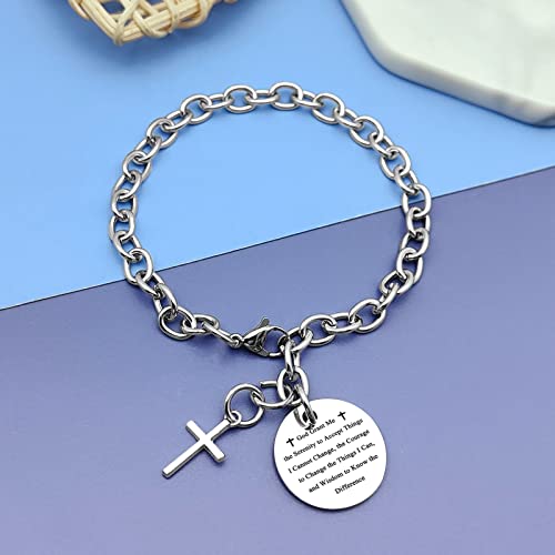 DlaeKua Christian Gifts for Women Men Bracelets Christian Bible Verses Bracelets Gift Religious Prayer Jewelry Inspirational Baptism Jewelry Stainless steel3