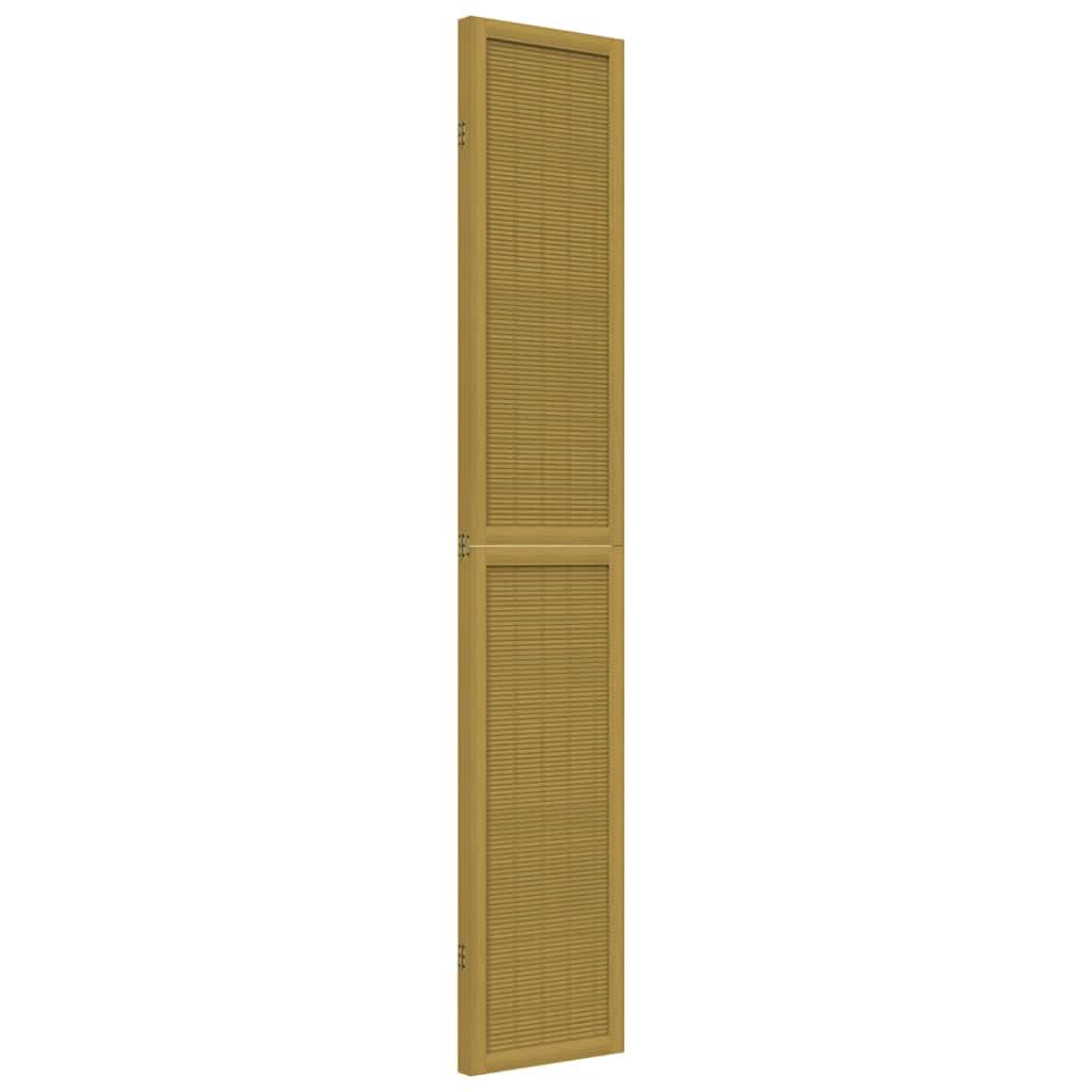 Paravent pliable en bois de paulownia et bambou - 3 panneaux - 105-110 x 220 cm - Brise-vue pliable - Design robuste pour salon, chambre à coucher et bureau - Marron