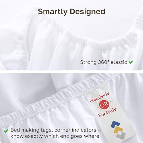 California Design Den Twin Fitted Sheet White, 100% Cotton 400 Thread Count Sateen, No Pop-Off Elastic, Soft & Durable (Twin, White) by California Design Den - Image 5