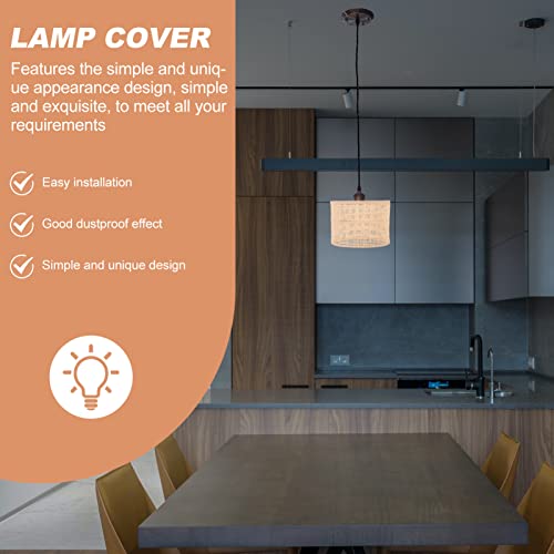 Table Light Cover Accessory Rattan Lamp Shade Country Cottage Lamp Cover Woven Pendant Lamp Shade Retro Weave Lamp Cover For Home Office Bedroom Chandelier Lamp Shade E27 Rattan Lamp Shade #TOP6