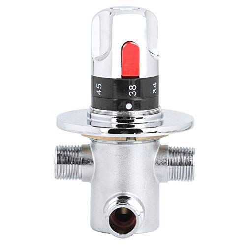 1 Pièces Vanne Thermostatique, Laiton Massif G1 / 2 Filetage Eau Chaude/Froide Vanne de Robinet de Contrôle de Température, 38 Bouton de Protection de Sécurité, pour Chauffe-Eau, Système de Douche - Image 7