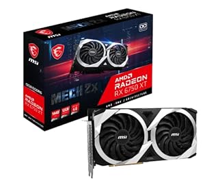MSI Radeon RX 6750 XT MECH 2X 12G OC Gaming Grafikkarte - AMD RX 6750 XT, 12GB GDDR6 Speicher, 192-bit, 18 Gbps