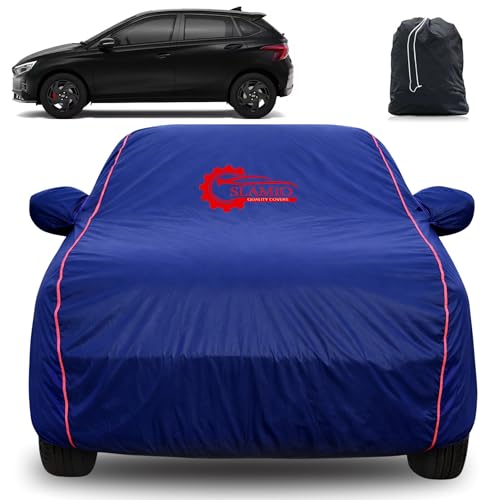 Image of 100% Waterproof Car Cover for Hyundai's i20 Night Edition 2023-2026 | All-Weather, Dustproof & UV Protection | Heavy-Duty 3-Layer Fabric | Custom Fit with Mirror & Antenna Pocket | Navy Blue