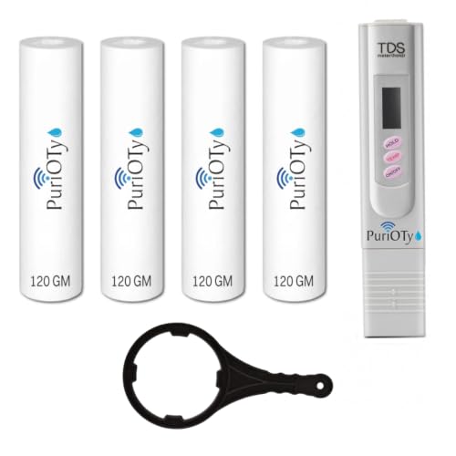 Image of Digital tds meter with temperature & combo set of High Density 10-Inch 5 Micron PP Spun Filter for pre Filter of All Type RO Water Purifiers (5)
