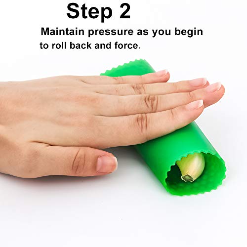 Image of Garlic Peeler Skin Remover Roller,Easy Quick to Peel Garlic Cloves with Best Silicone Tube Roller Garlic Odorfree Kitchen Tool Peeling Without Smell With Internal Wave Points Design (Green,Red)