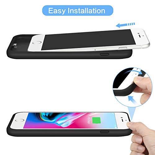 Battery Case For Iphone 8/7/6S/6/Se(2020), Upgraded 6000Mah Portable Rechargeable Charger Case For Iphone 6S/6 Extended Battery Pack For Iphone 8/7/Se(2020) Protective Charging Case (4.7 Inch) -Black #TOP4