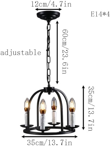 Suspension E14 style américain pour éclairage de chambre