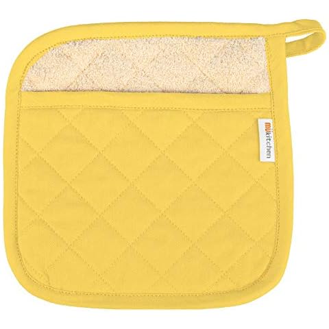 MUkitchen 100% Quilted Cotton Pot Holder, 9 by 9-Inches, Chiffon Cover