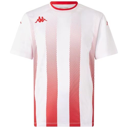 Colletto rotondo Kappa BUGO T-Shirt, Bianco/Rosso, L Uomo