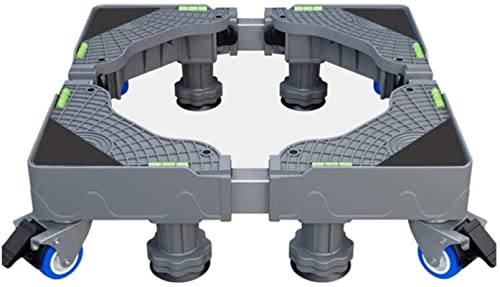 Carrito de ruedas ajustables para frigorífico, congelador, secadora, aire acondicionado y enfriador de vino, reforzado, 40-68 cm de largo/ancho, 4 bandejas de suelo
