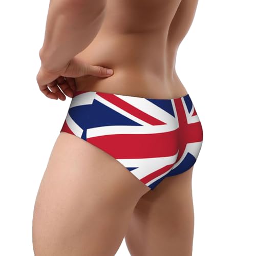 British flag Print Men's Underwear - Stretch Breathable Briefs - Supportive Mens Trunks for Daily Wear & Workout,3