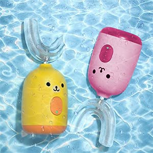 Charmline Kids Electric U Shaped Toothbrush, Whole Mouth Toddler Electric Toothbrush, Ipx7 Waterproof, Three Cleaning Modes (Red) #TOP4