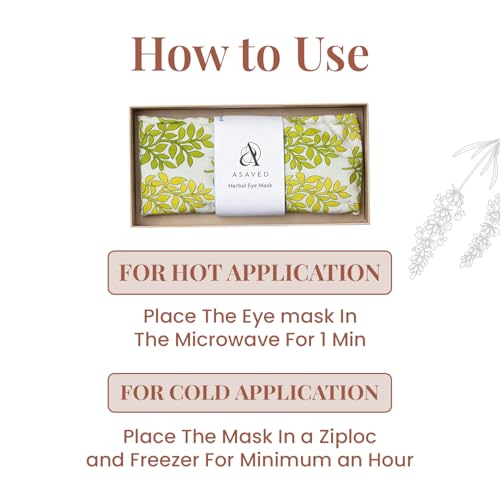 Image of Herbal Eye Mask | ASAVED | Relieve Stress, Headaches & Puffy Eyes | Soothing Hot or Cold Therapy | Made using Flaxseed, Lavender & Rosemary | Aromatherapy | YogNidra