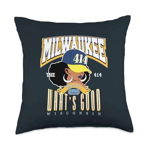 Milwaukee Boss Lady 414 Brew City Natural Hair Throw Pillow